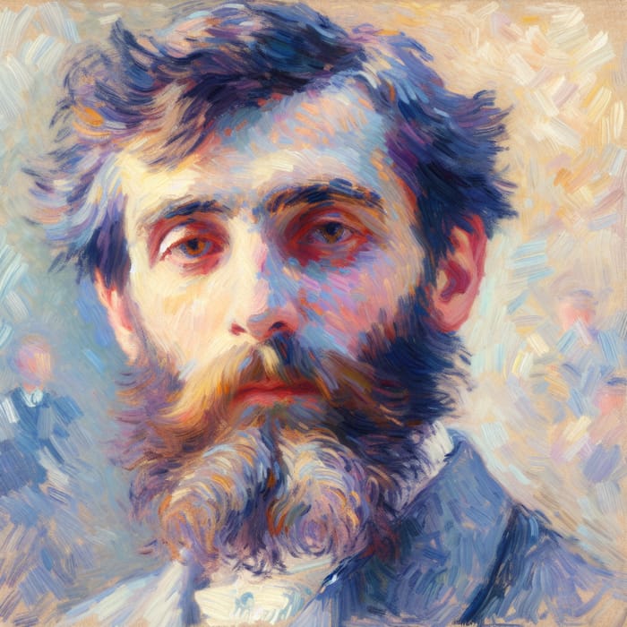 Portrait in the Style of Claude Monet - Oil on Canvas