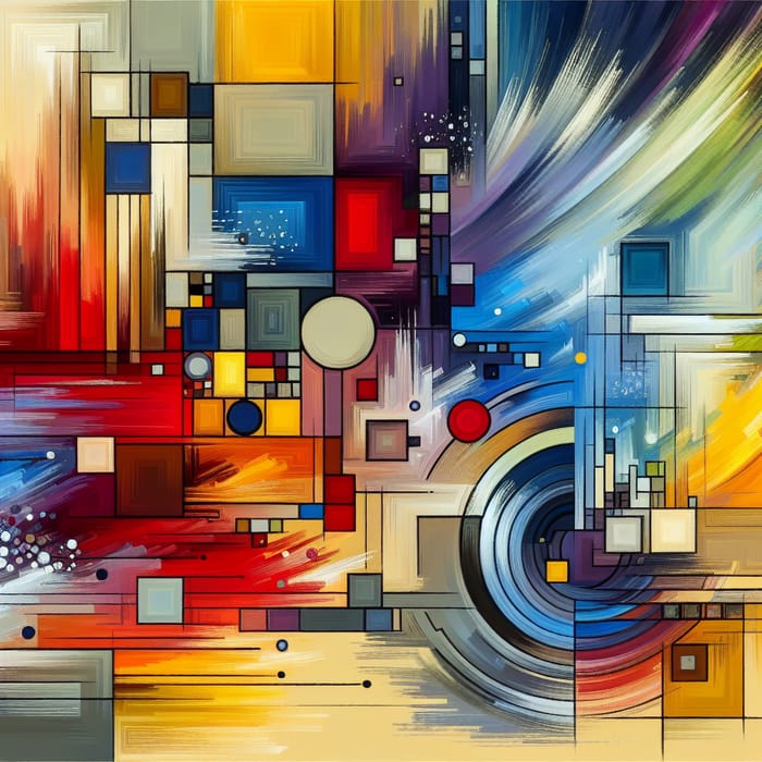 Translation Through Geometric Shapes: Abstract Modern Artwork