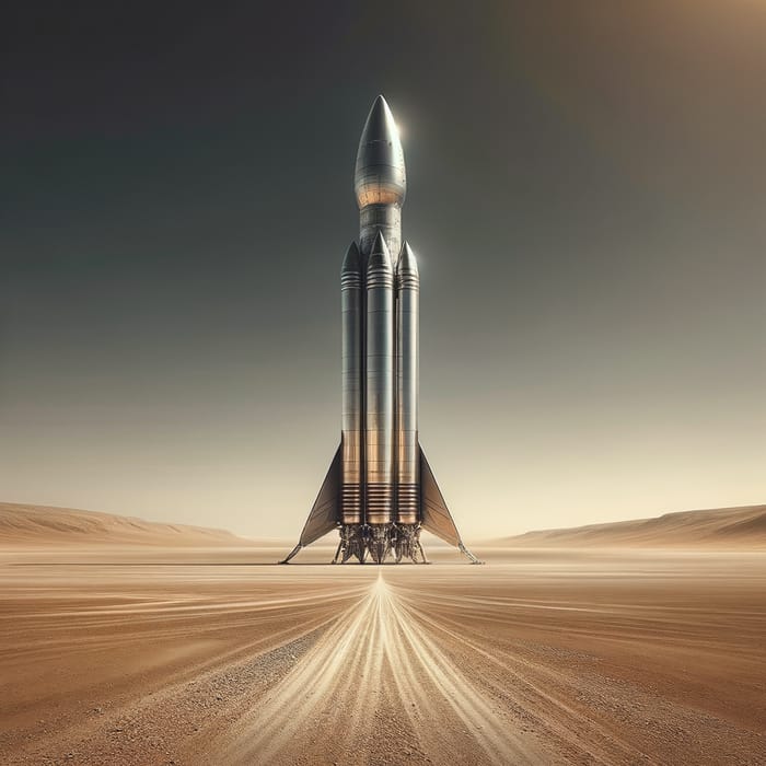 Stunning Rocket Launch in Desert Landscape