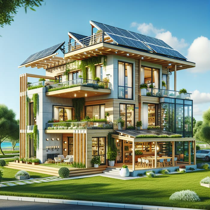 Sustainable Two-Floor Eco-Friendly Building