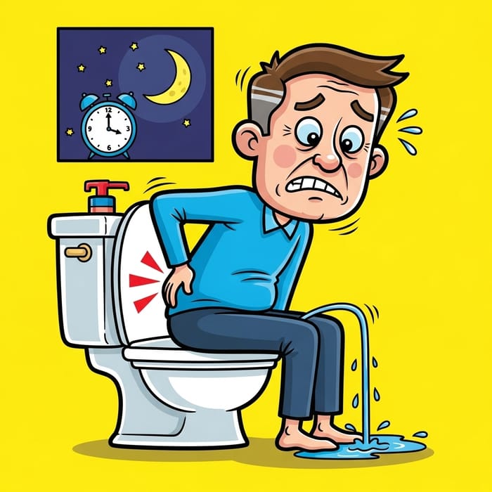 Cartoon Character: Urination Symptoms and Signs