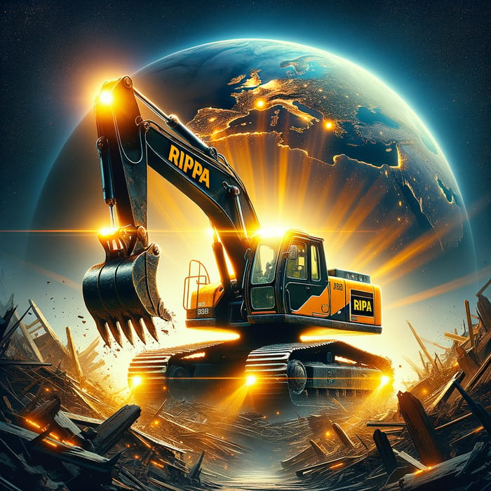 Rippa Mini Excavator: Neon World Saviour in Black & Yellow