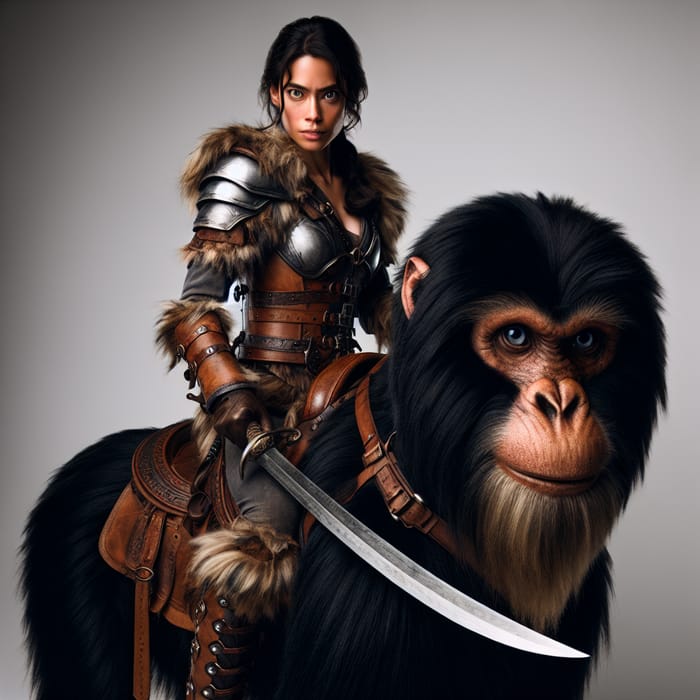 Warrior Riding Monkey | Silver Sword - Mythical Adventure