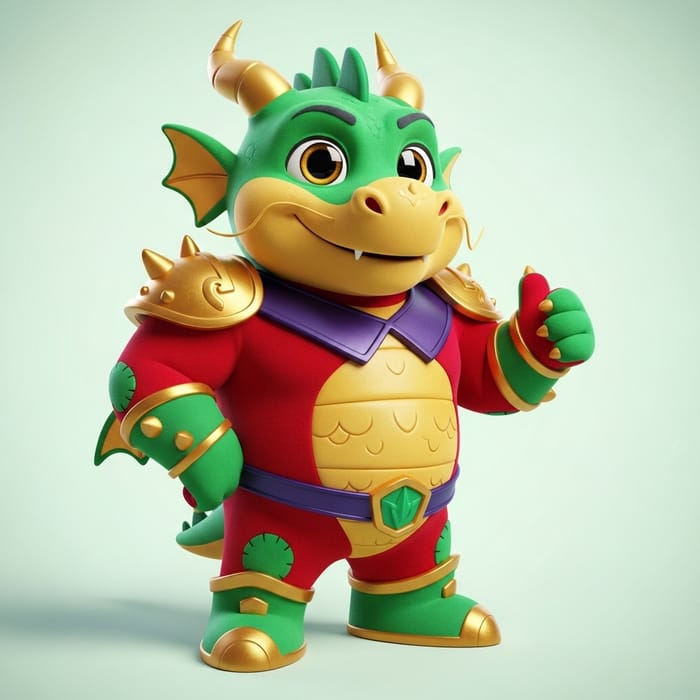 Cute Pixar-Style Dragon Mascot for Kids Cute Pixar-Style Dragon Mascot for Kids