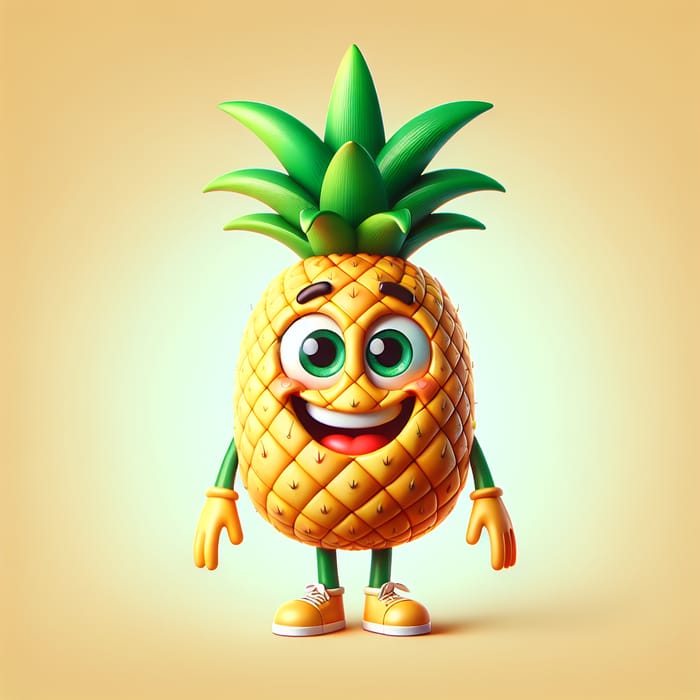 Quirky Cartoon Pineapple Mascot for Imaginary Brand