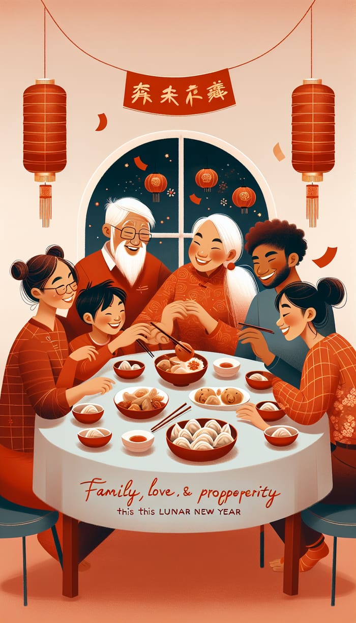 Heartfelt Lunar New Year Family Card