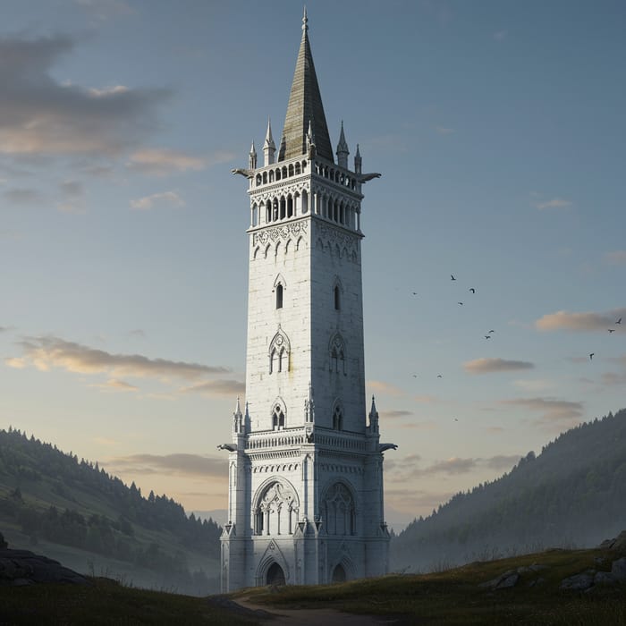 Fantasy Medieval White Tower Design