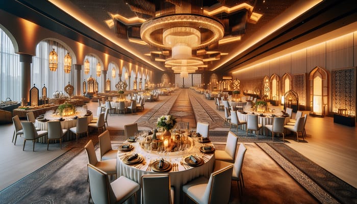 Elegant Ramadan Buffet in Modern Event Hall