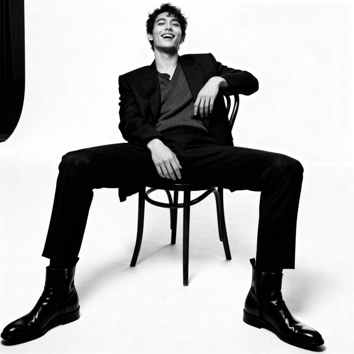 Striking Black and White Fashion Portrait Striking Black and White Fashion Portrait
