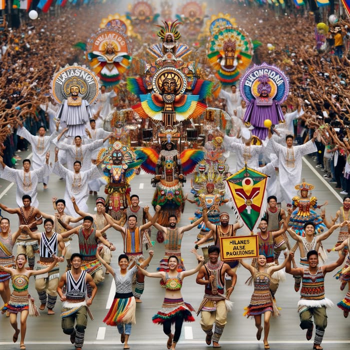 Vibrant Sinulog Festival Parade - Captivating Street Celebration