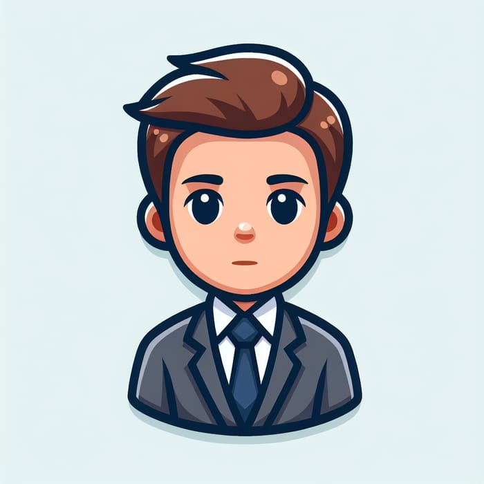 Cartoon Businessman in Suit: Elon Musk Style