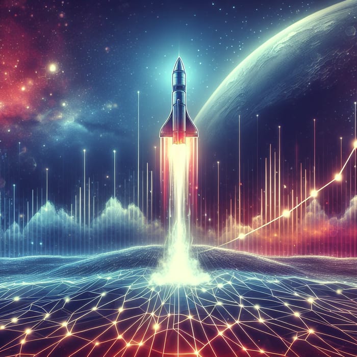 Rocket and Cryptocurrency Growth Imagery