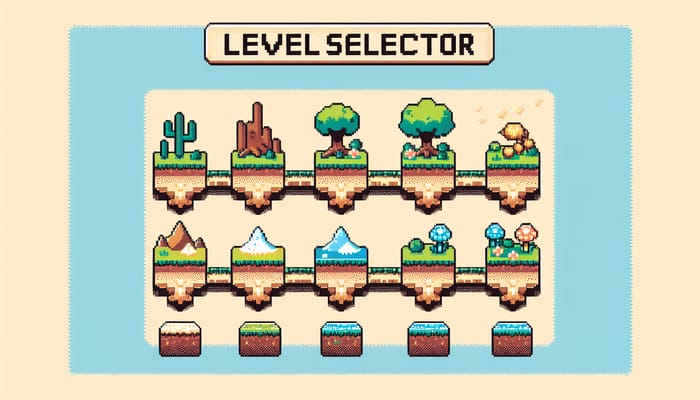 Pixelated Level Selector Map for Classic Games