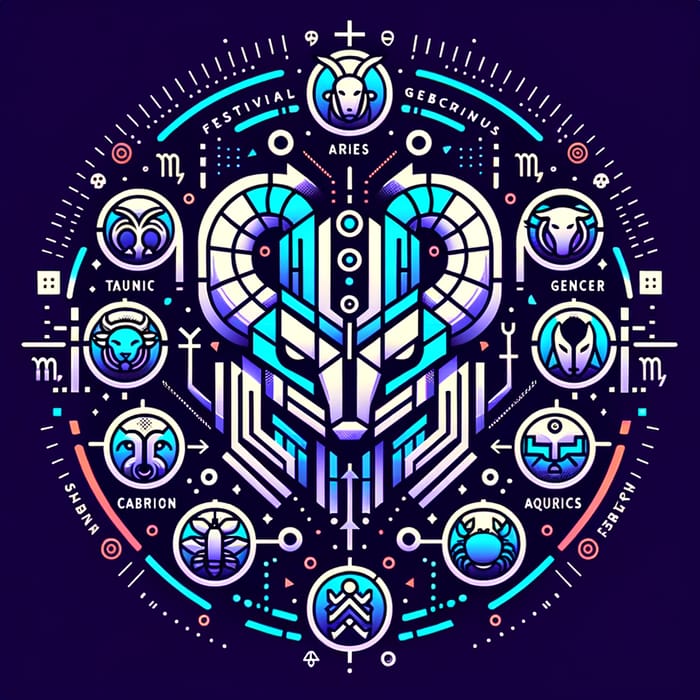 Zodiac Signs Festival Icon - Futuristic Design