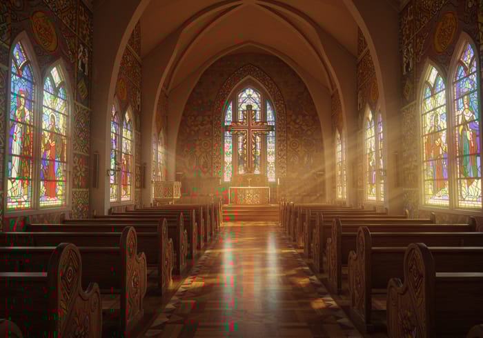 Modern 3D African Church Aisle Design