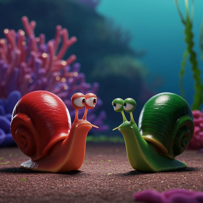 Evil Pixar Cartoon Snails Encounter