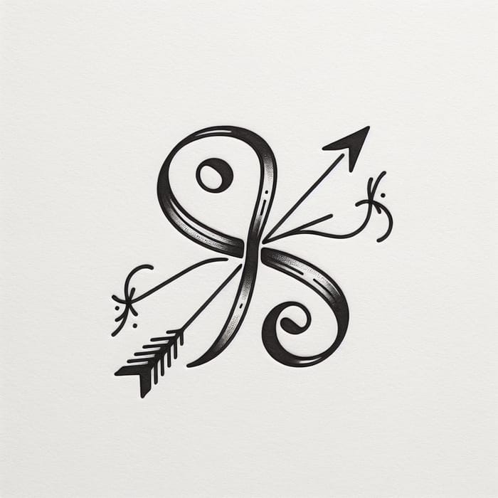 Elegant Sagittarius Tattoo Design with Bow and Arrow