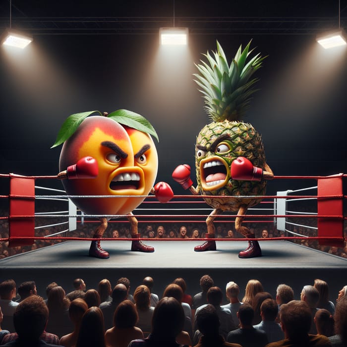 Angry Peach vs Pineapple: Epic Fruit Boxing Match