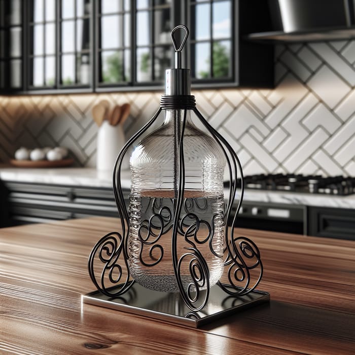 Glass Dispenser on Metal Stand | Kitchen Table Decor