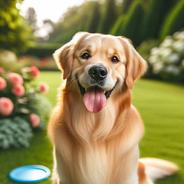 Charming Golden Retriever in Lush Green Park