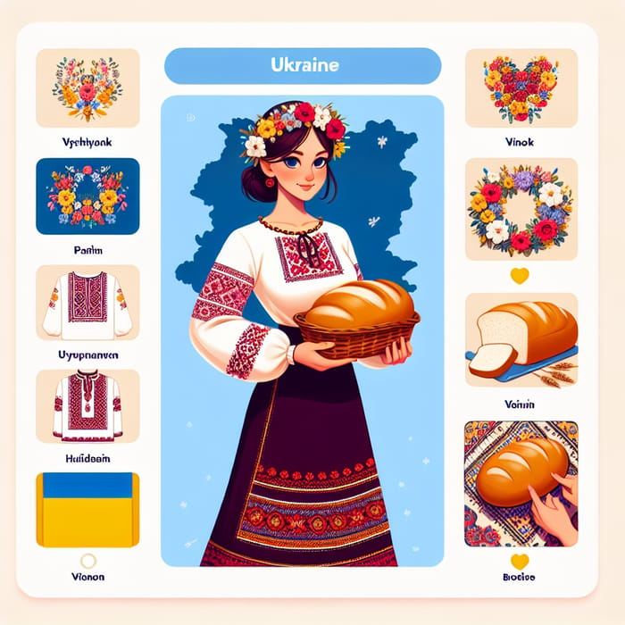 Personification of Ukraine as a Female Figure