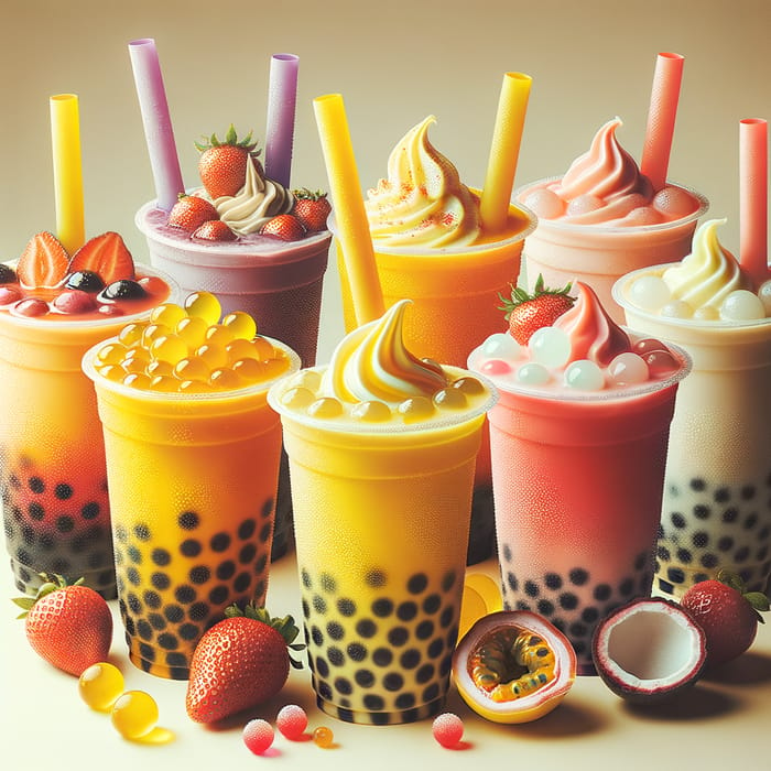 Bubble Tea Collection - Mango, Passionfruit, Strawberry, Lychee, White Gourd