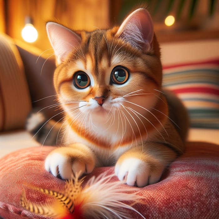 Adorable Orange Cat Playing | Stunning Cat Photo