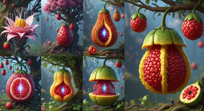 Unique Fantasy Fruits: Shapes, Colors & Textures Unique Fantasy Fruits: Shapes, Colors & Textures