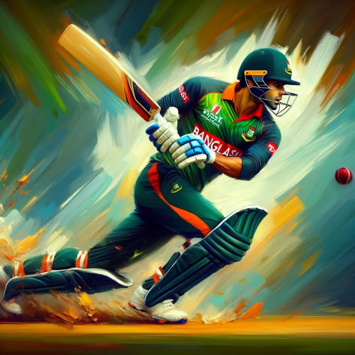 Shakib al Hasan Oil Painting from Bangladesh