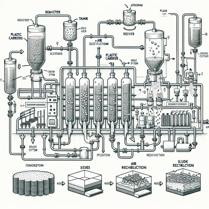 MBBR Schematic Diagram - Efficient Biofilm Reactor Design