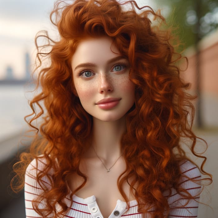 Beautiful Redhead with Curly Hair | Medium-Sized Locks