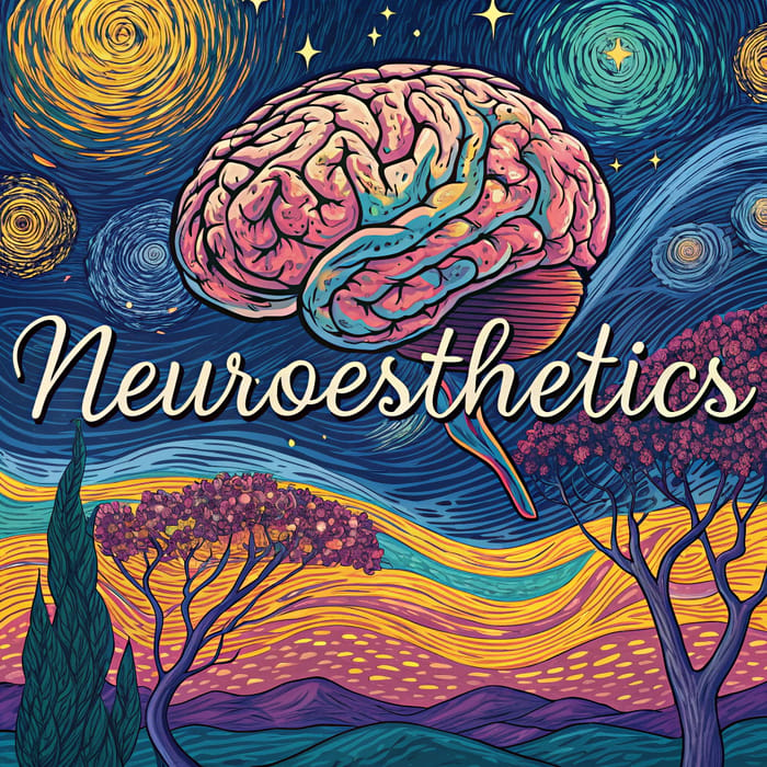 Van Gogh Style Neuroesthetics Brain Poster