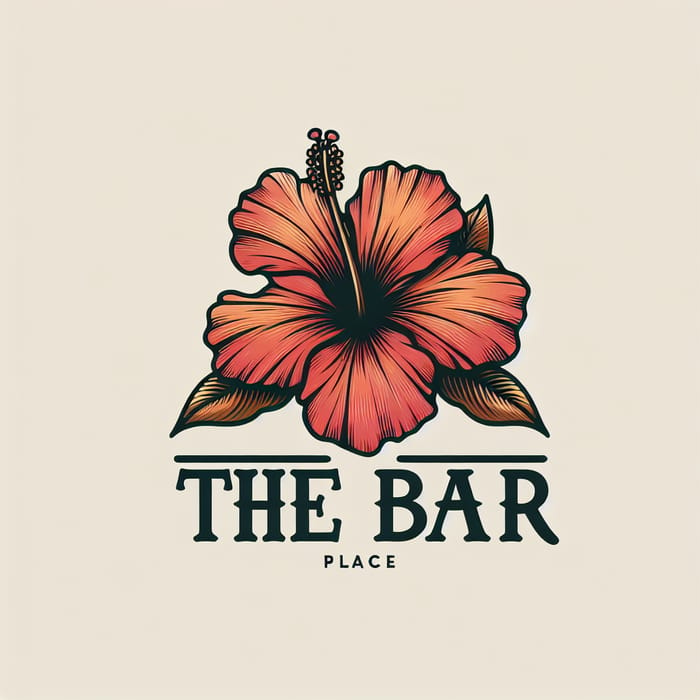 Original & Striking Hibiscus Flower Logo Design for The Bar