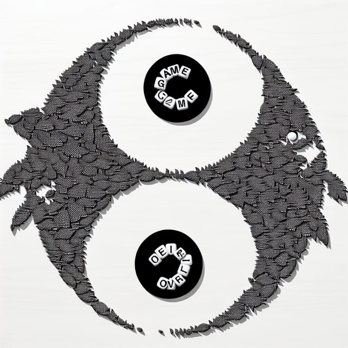 Yin Yang Fish Artwork: Game Over Symbol