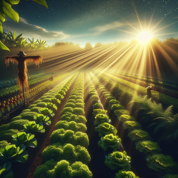 Sunny Vegetable Field Landscape