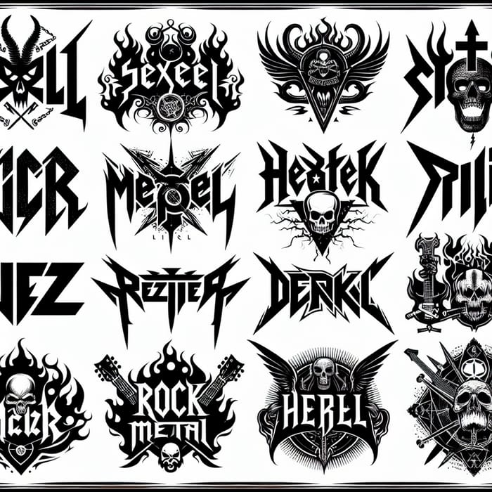 Fictitious Rock and Metal Band Logos | Unique Styling and Themes