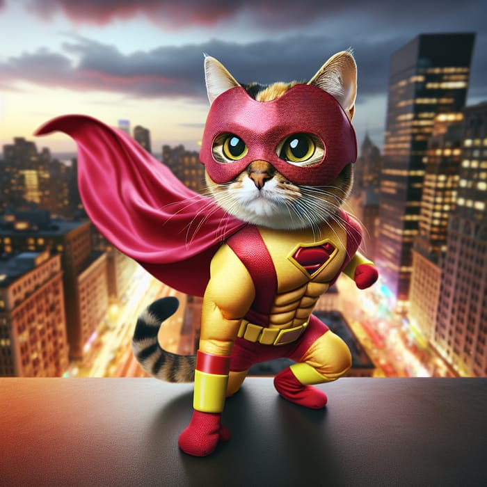 Superhero Cat: Feline Power Ready for Action