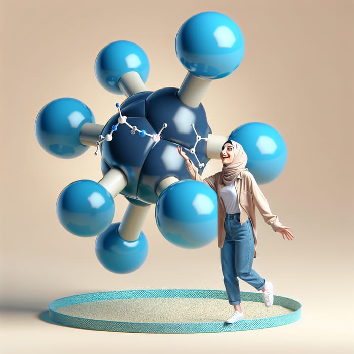 Middle-Eastern Woman in Serotonin Molecule - A Captivating Image