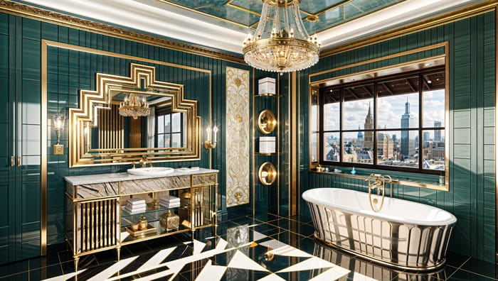 Luxurious Art Deco Bathroom Design Ideas