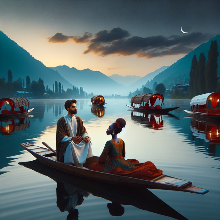 Romantic Boat Ride on Dal Lake with a Couple in Kashmir Romantic Boat Ride on Dal Lake with a Couple in Kashmir