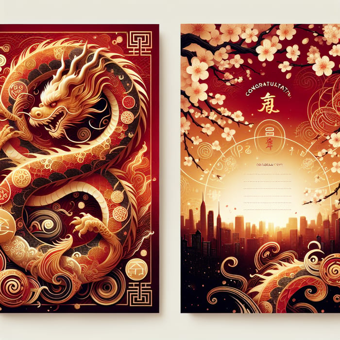 Asian New Year of the Dragon 2024 Greeting Card | Beautiful Design