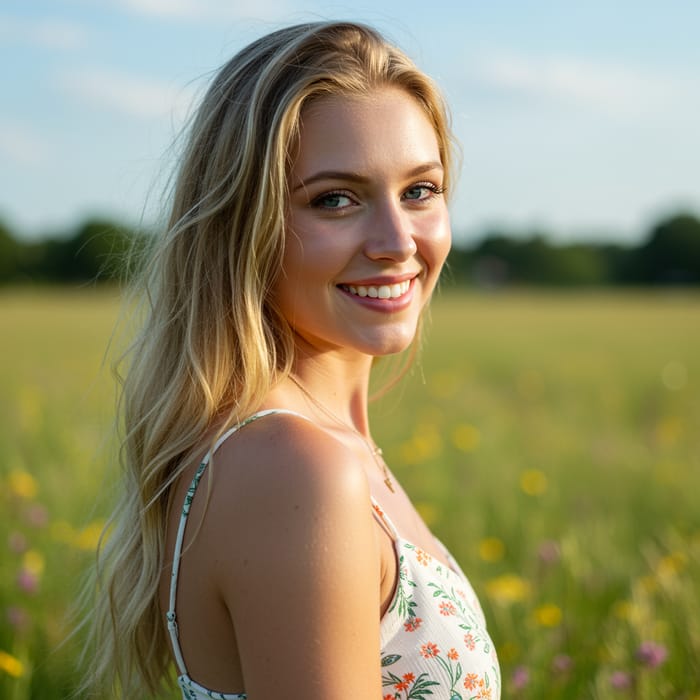 Beautiful 20-Year-Old Blonde Woman Portrait