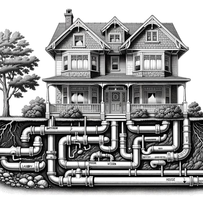 House Drainage System Illustrated: Suburban Home Details