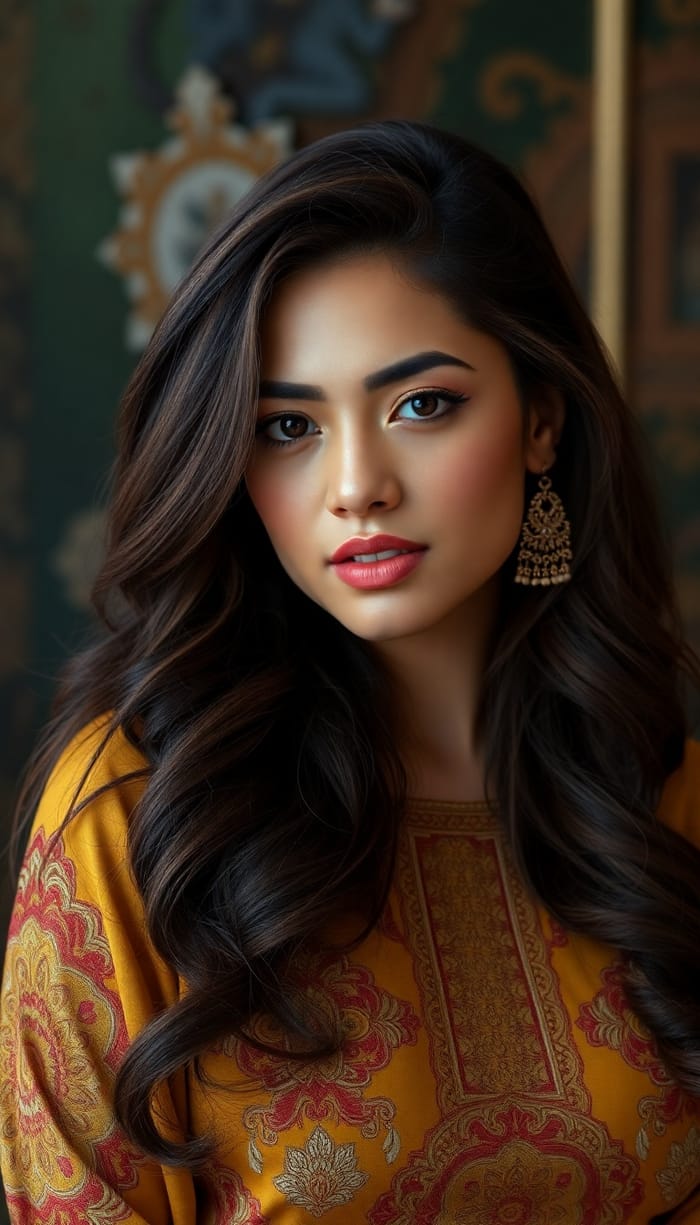 Elegant Persian-Asian Woman with Vibrant Features