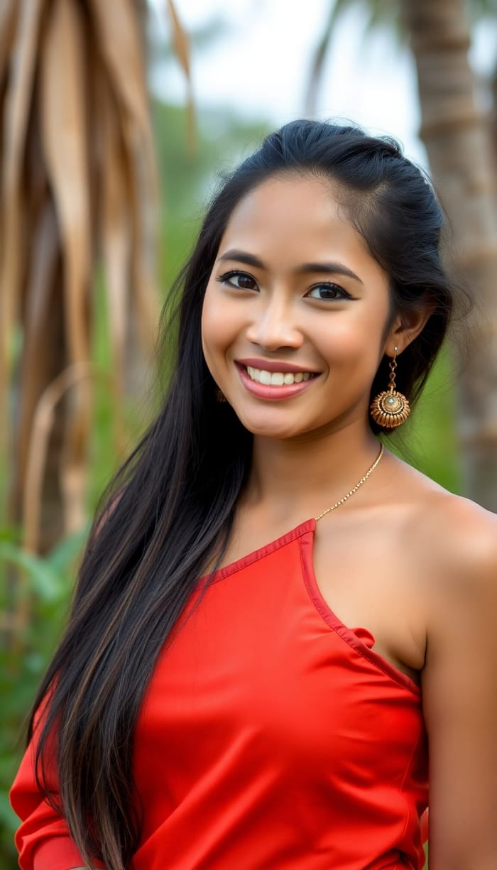 Vibrant Smiles: Thai-Indian Mixed Beauty in Nature