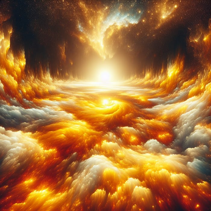 Heavenly Fiery Golden Floor Art - Ethereal Beauty Heavenly Fiery Golden Floor Art - Ethereal Beauty
