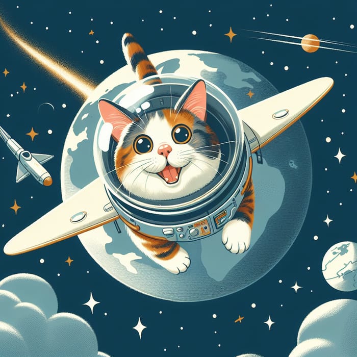 Cat Soaring Across the Globe: A Feline's Adventure