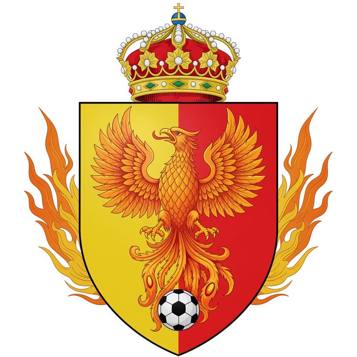 Phoenix Shield with Crown and Flames