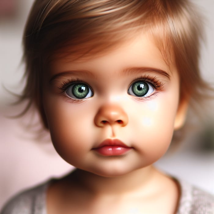 Adorable Baby with Stunning Green Eyes