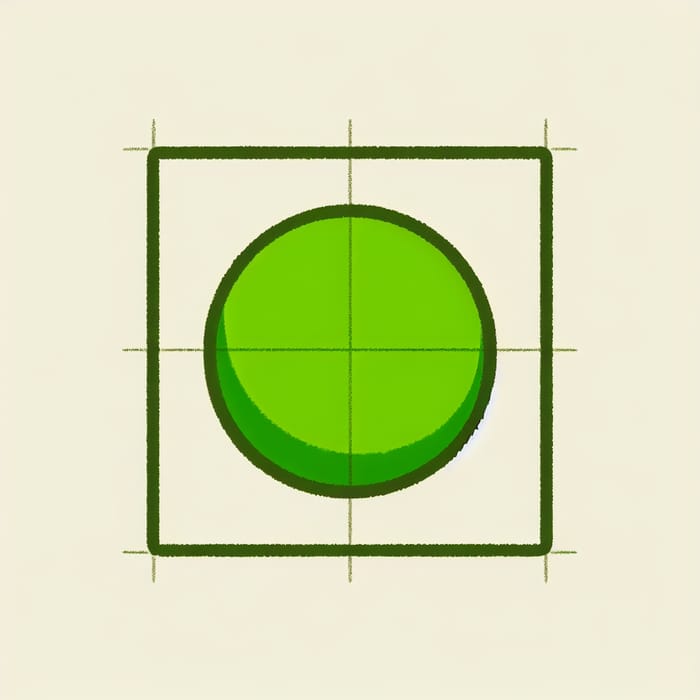 Green Circle in Square: Perfect Geometry Design